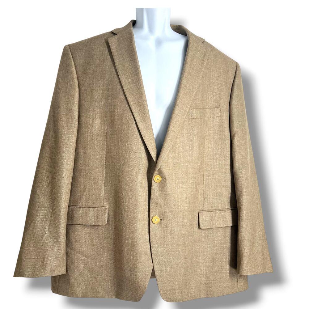 LAUREN RALPH LAUREN Men's Khaki Linen Blend Sport Coat Blazer Jacket 48R